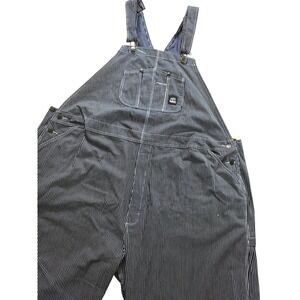 Berne Men RailRoad Conductor Farm Stripped Bib Overalls Relax fit Size 60/32 NWT